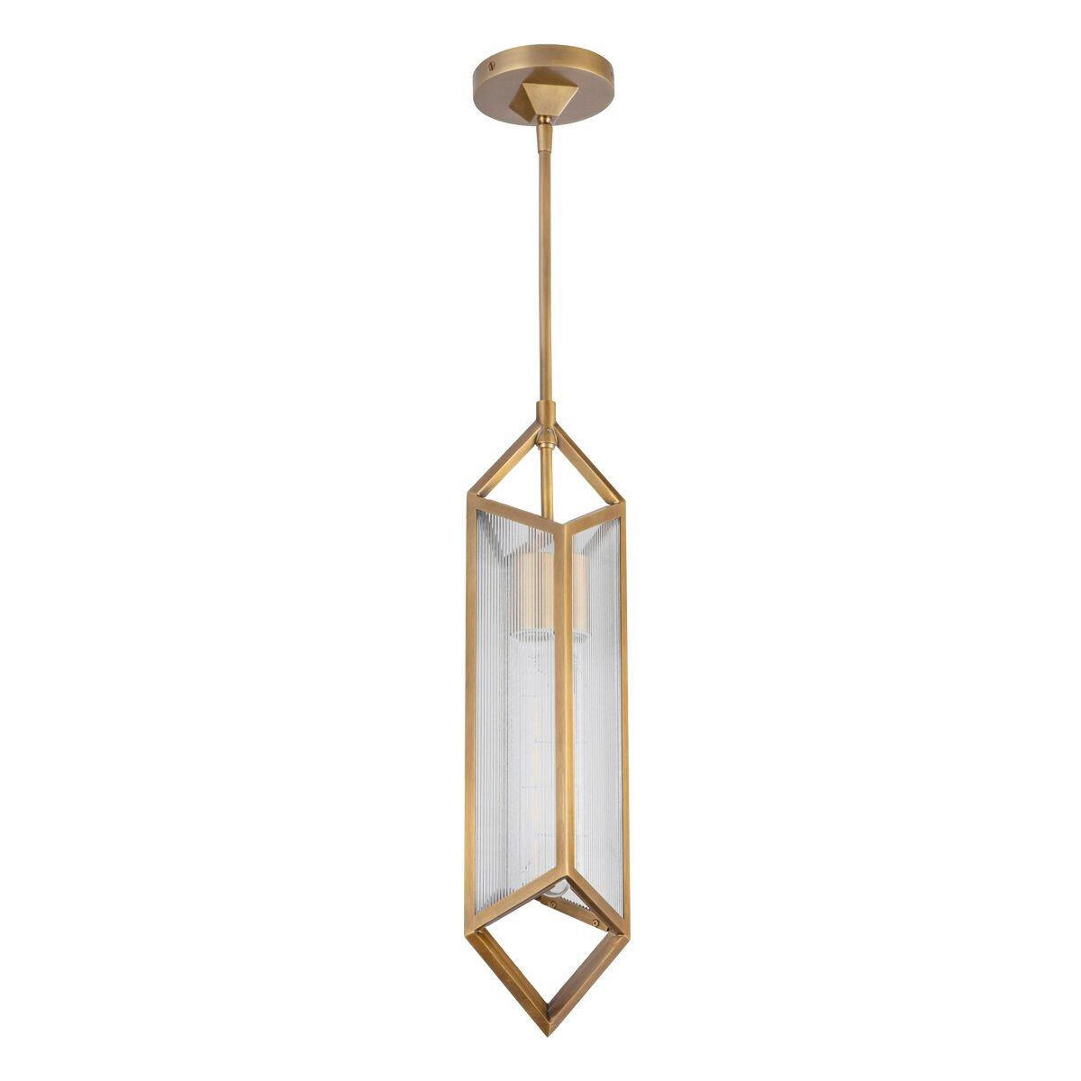 ZÁVESNÉ SVIETIDLO, 13,1/49,3 cm  - mosadzná, Konventionell, kov/sklo (13,1/49,3cm) - Elstead Lighting