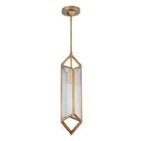 Lampă Suspendată 13,1/49,3 cm  - alămiu, Konventionell, sticlă/metal (13,1/49,3cm) - Elstead Lighting
