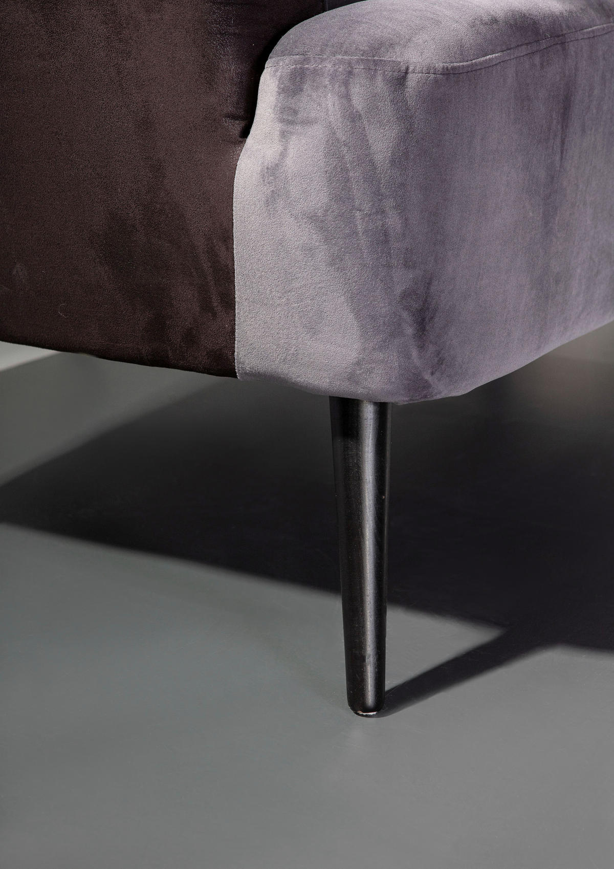 2-SITZER-SOFA in Flachgewebe Dunkelgrau  - Dunkelgrau/Schwarz, Konventionell, Holz/Textil (170/83/70cm) - Livetastic