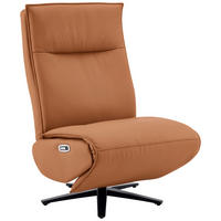 RELAXSESSEL Lederlook Echtleder Relaxfunktion, Kopfteilverstellung, Fußteilverstellung    - Schwarz/Braun, Design, Leder/Textil (70/110/82cm) - Stylife