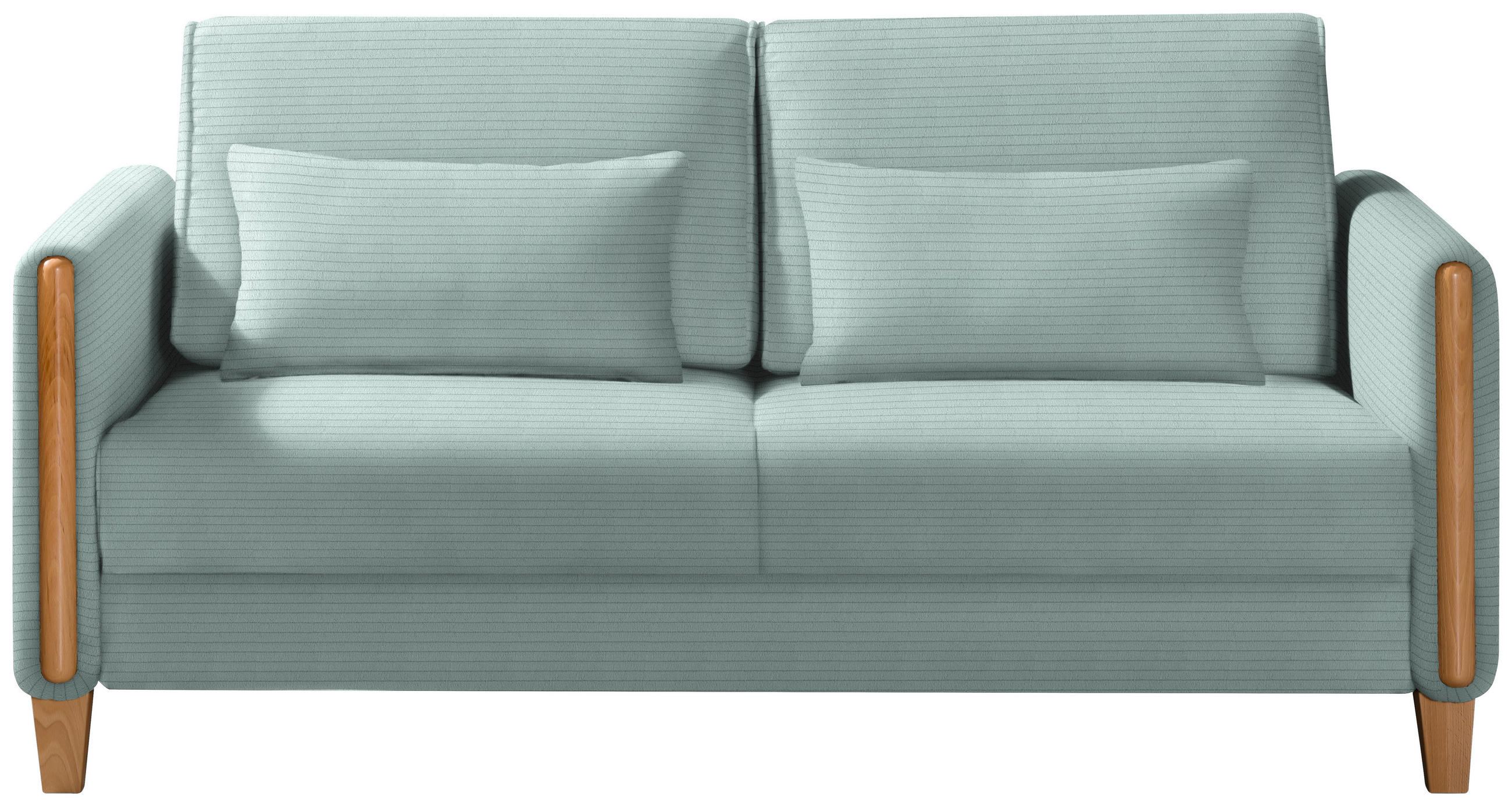 SCHLAFSOFA in Cord Hellblau, Buchefarben  - Buchefarben/Hellblau, Design, Holz/Textil (174/88/104cm) - Niels Andersson