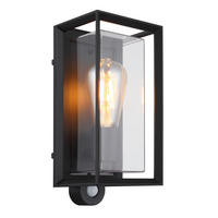 UTOMHUSLAMPA - klar/svart, Klassisk, metall/plast (13/28/12,2cm) - Globo