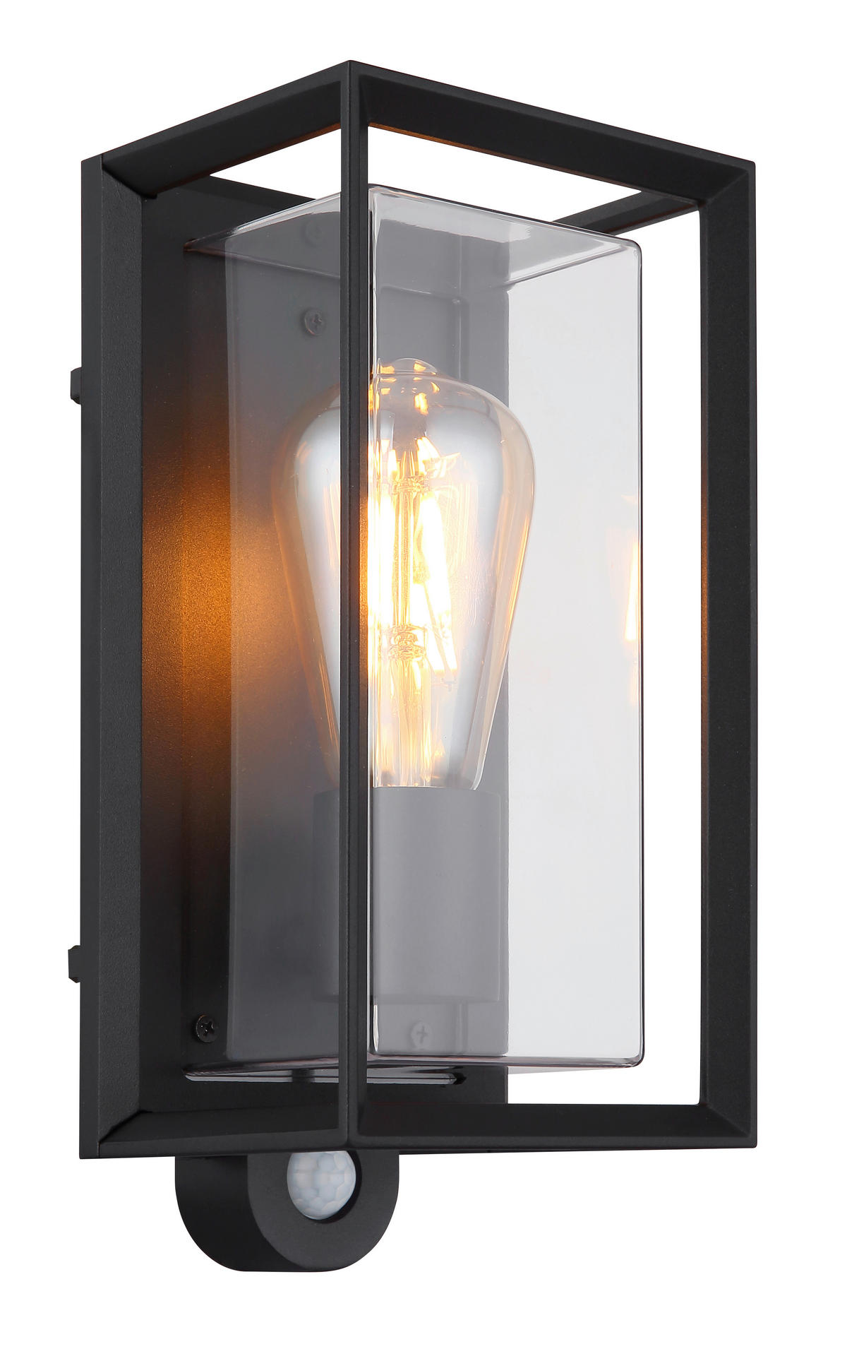 UTOMHUSLAMPA - klar/svart, Klassisk, metall/plast (13/28/12,2cm) - Globo