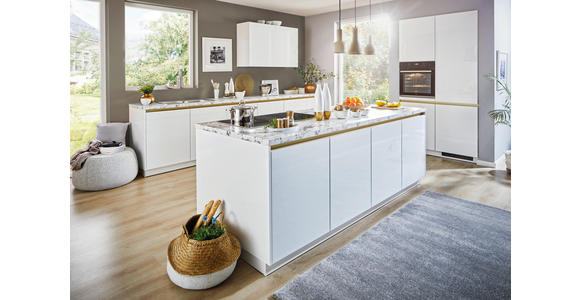 EINBAUKÜCHE   - Weiß, Design, Holzwerkstoff - Novel