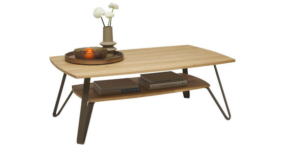 COUCHTISCH in Holz, Metall 95/65/42,6 cm  - Wildeiche/Bronzefarben, MODERN, Holz/Metall (95/65/42,6cm) - Valnatura