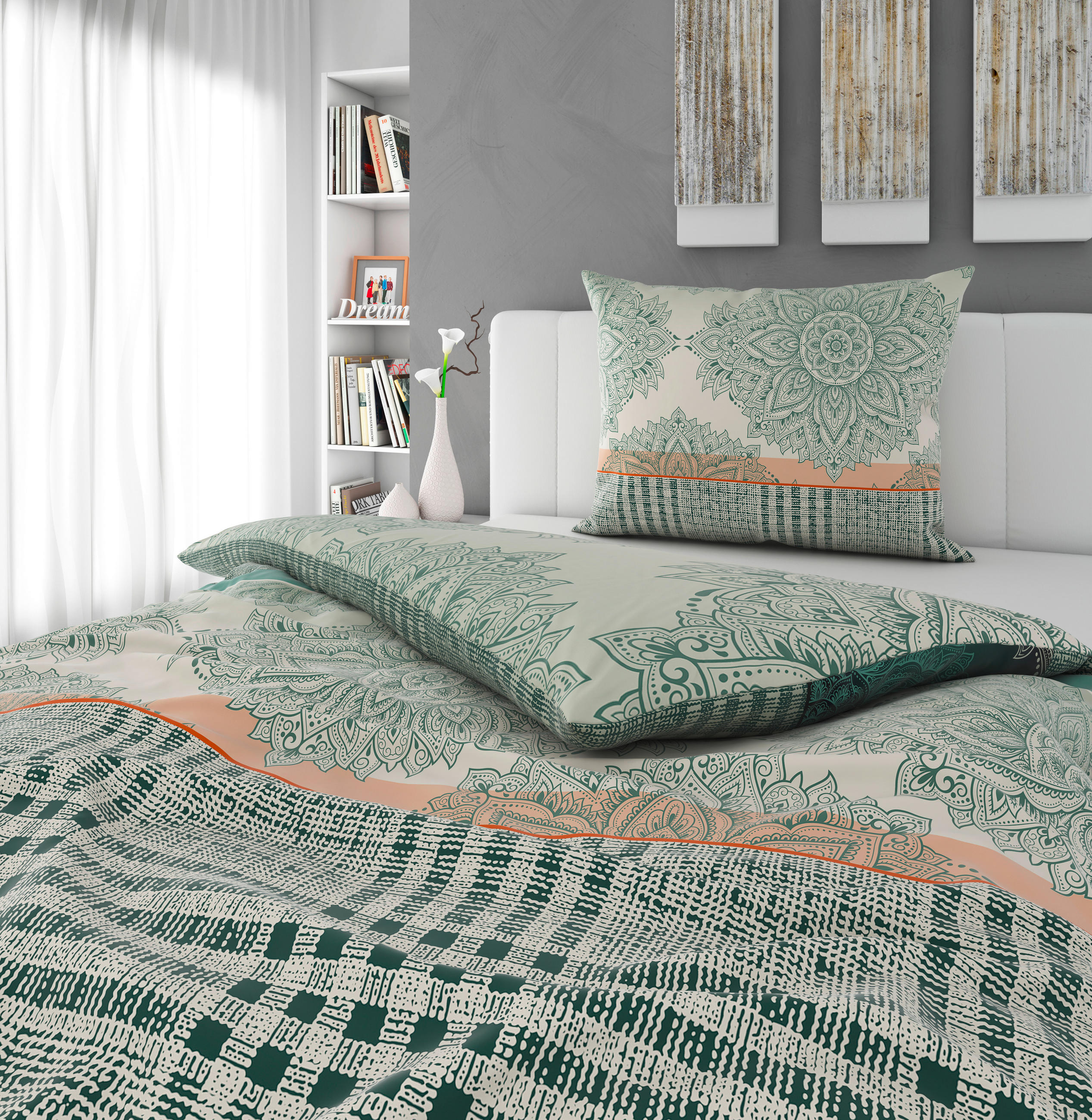 POSTELJINA PAOLA 140/200 cm saten zelena  - zelena, Konvencionalno, tekstil (140/200cm) - Esposa