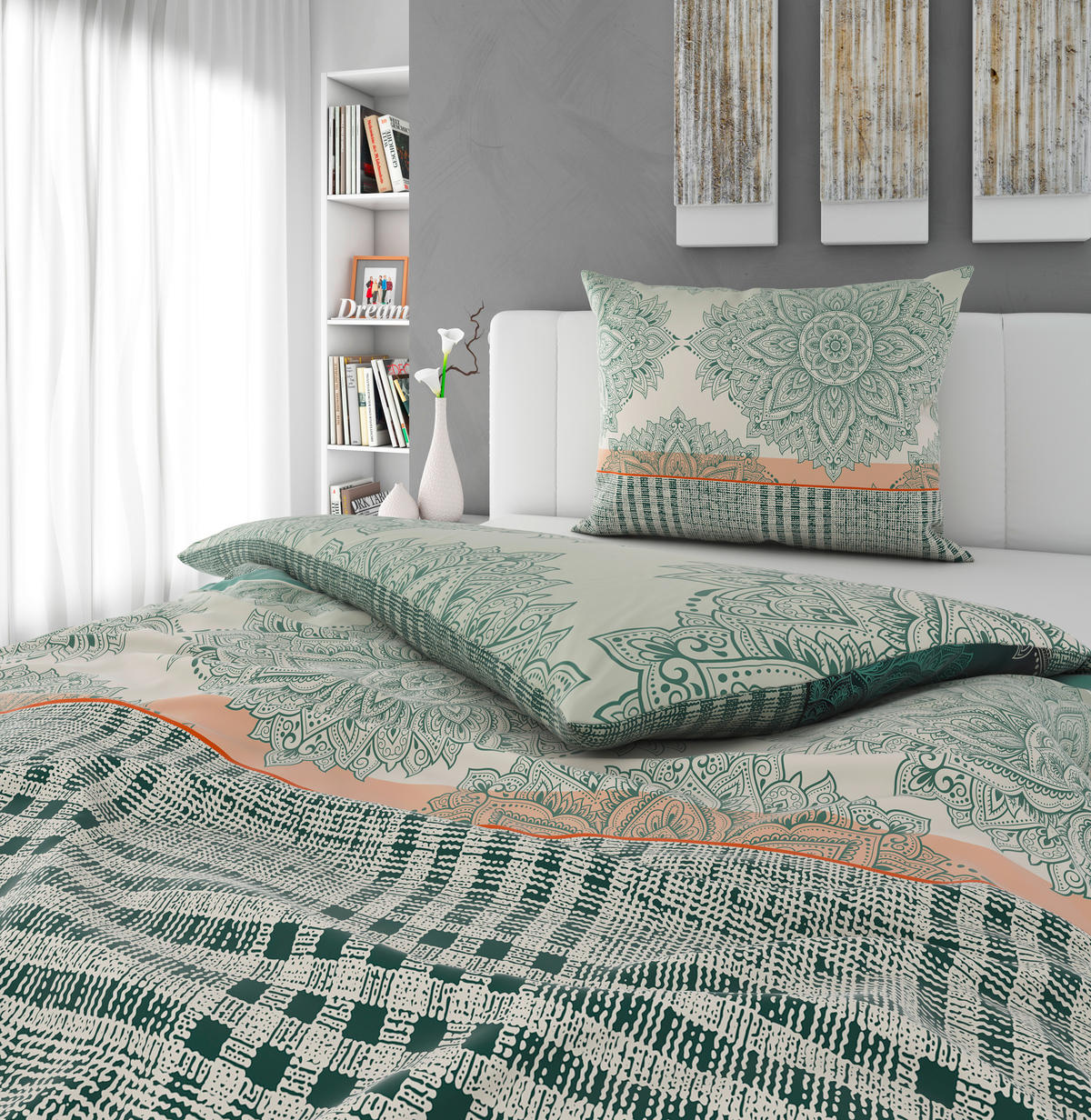 POSTELJINA PAOLA 140/200 cm saten zelena  - zelena, Konvencionalno, tekstil (140/200cm) - Esposa