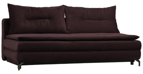 SCHLAFSOFA in Flachgewebe Dunkelbraun - Dunkelbraun/Schwarz, MODERN, Textil/Metall (208/73/92/102cm) - Novel
