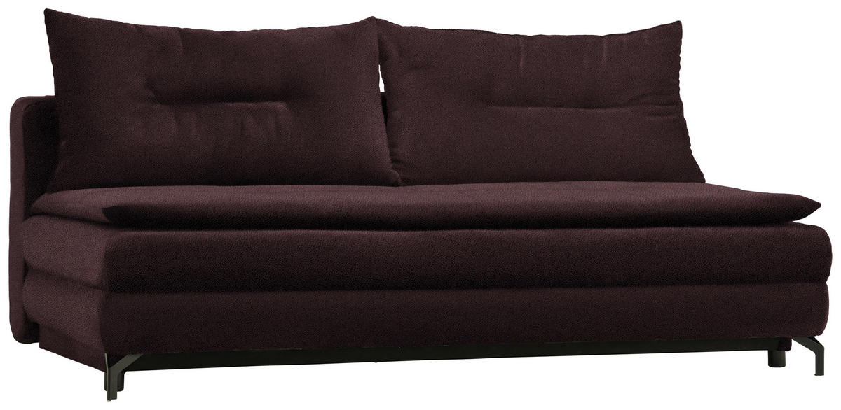 KANAPÉÁGY sötétbarna  - sötétbarna/fekete, Modern, textil/fém (208/73/92/102cm) - Novel
