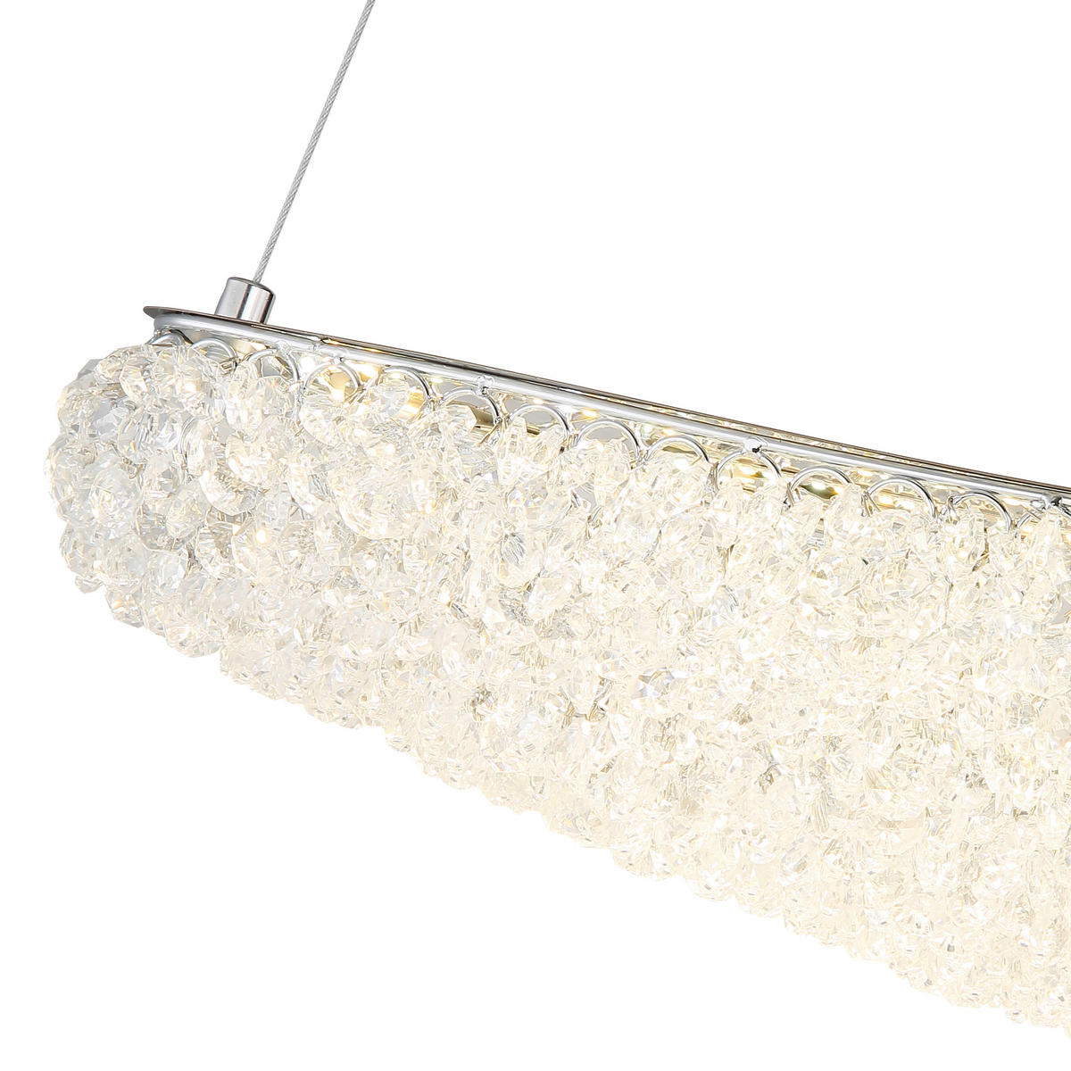 LED-HÄNGELEUCHTE Kristalla 105/19/120 cm  - Klar/Chromfarben, Design, Glas/Metall (105/19/120cm) - Globo