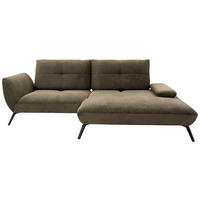 ECKSOFA Olivgrün  inkl.  - Schwarz/Olivgrün, Trend, Holz/Metall (273/191-207cm) - Livetastic