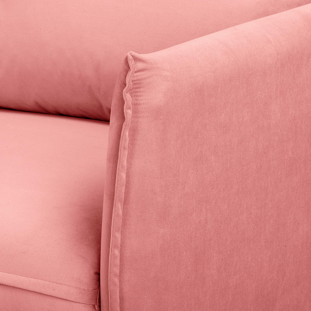 SESSEL in Samt Rosa  - Schwarz/Rosa, Design, Holz/Textil (74/86/100cm) - P & B