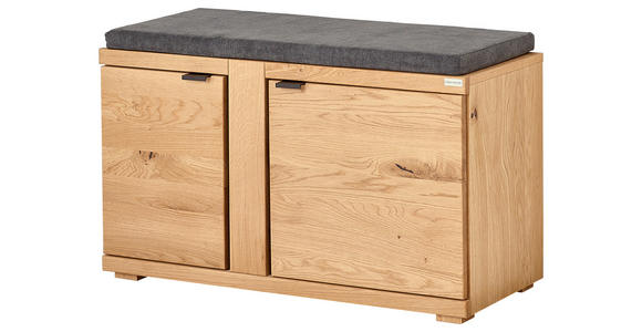GARDEROBENBANK  in 90/51,7/38 cm  - Wildeiche/Anthrazit, Natur, Holz/Holzwerkstoff (90/51,7/38cm) - Linea Natura