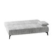 SCHLAFSOFA  in Webstoff Hellgrau  - Hellgrau/Schwarz, Design, Textil/Metall (209-235/90/100cm) - Novel