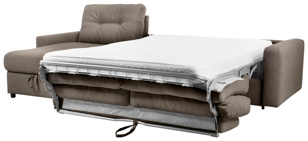 ECKSOFA Braun Webstoff  - Schwarz/Braun, KONVENTIONELL, Kunststoff/Textil (160/270cm) - Carryhome