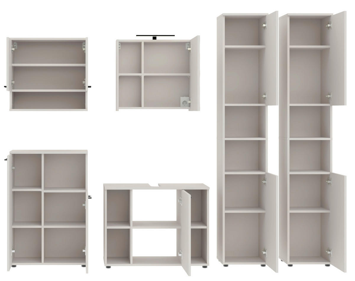 Baie 6 piese, 255 cm - cașmir/negru, Trend, sticlă/metal (255cm) - Respekta