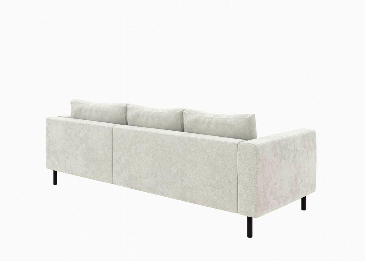 ECKSCHLAFSOFA  in Struktur Weiß  - Schwarz/Weiß, MODERN, Textil/Metall (232/161cm) - Trendmanufaktur