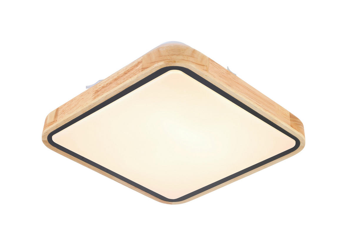 LED PLAFONJERA  - boja bukve/bela, Osnovno, drvo/metal (39/39/9cm)
