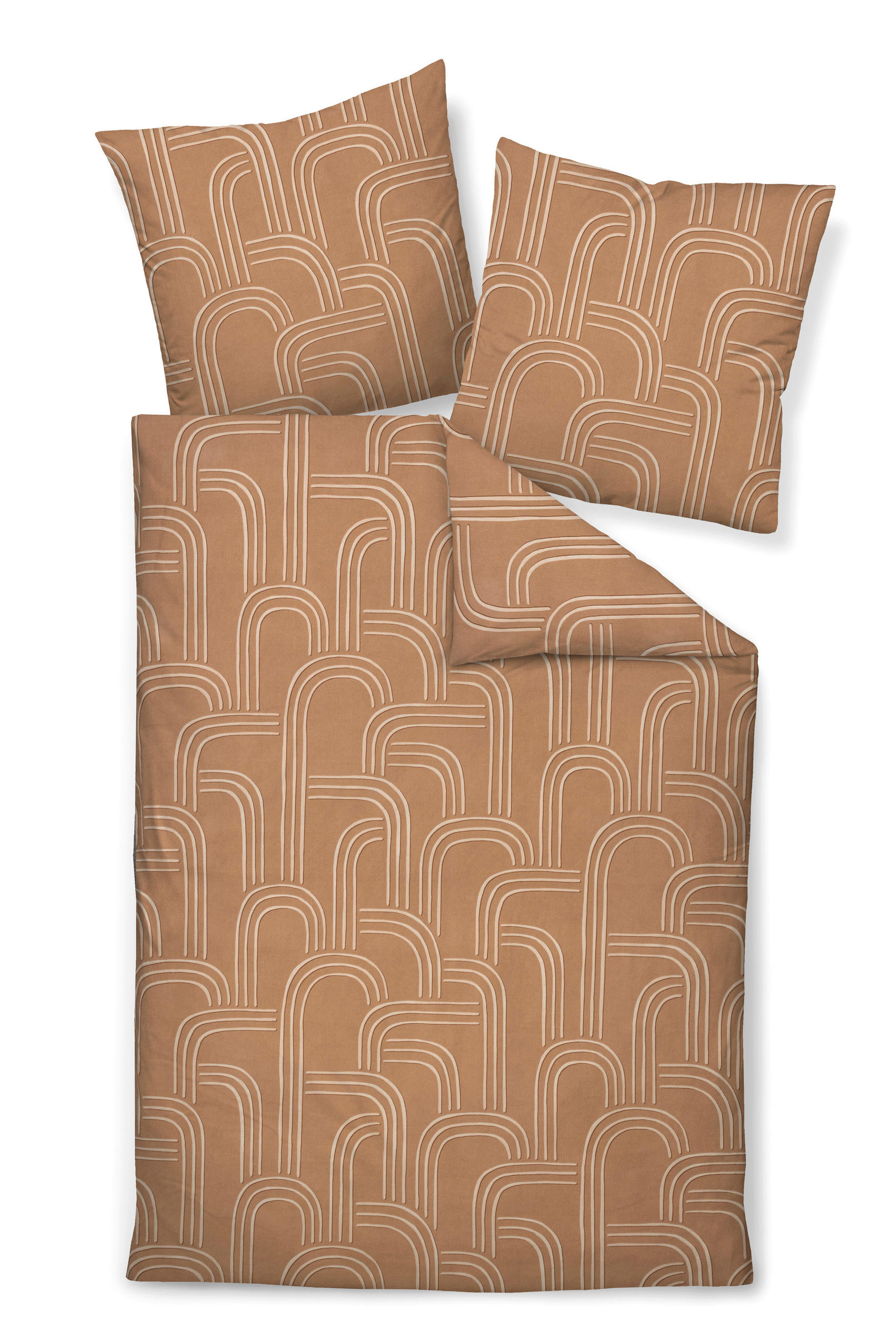 BETTWÄSCHE 2-teilig 155/200 cm  - Beige, Design, Textil (155/200cm) - Janine