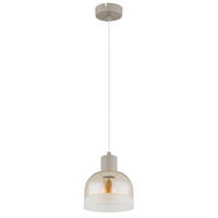 HÄNGELEUCHTE Kairo 15/120 cm  - Chromfarben/Schwarzchrom, Design, Glas/Kunststoff (15/120cm) - Globo