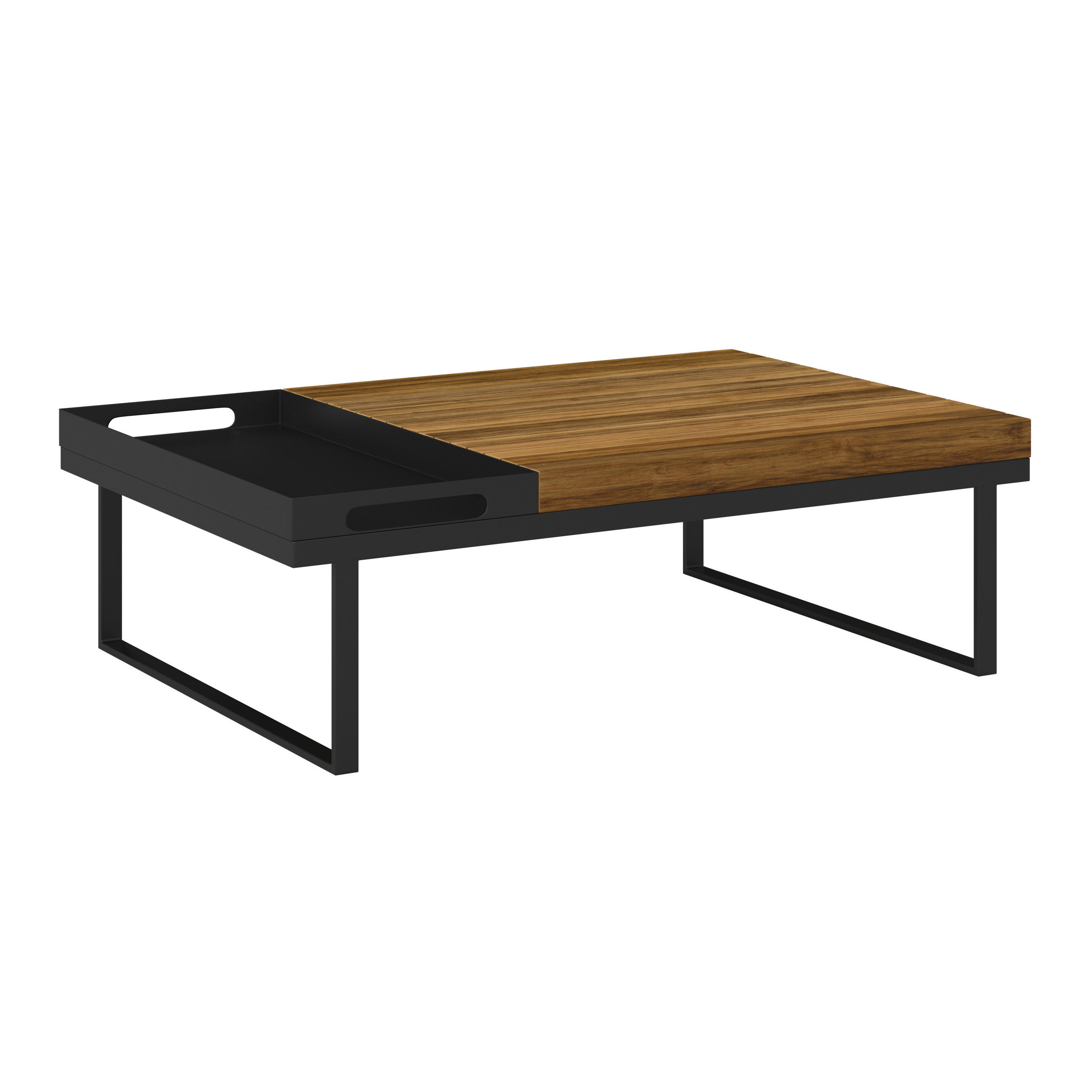 LOUNGETISCH   - Schwarz/Akaziefarben, Modern, Holz/Metall (105/32/70cm) - Ambia Garden