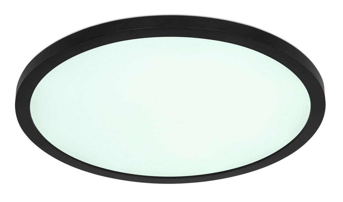 LED-DECKENLEUCHTE 29,4/2,5 cm   - Opal/Schwarz, Design, Kunststoff (29,4/2,5cm) - Globo