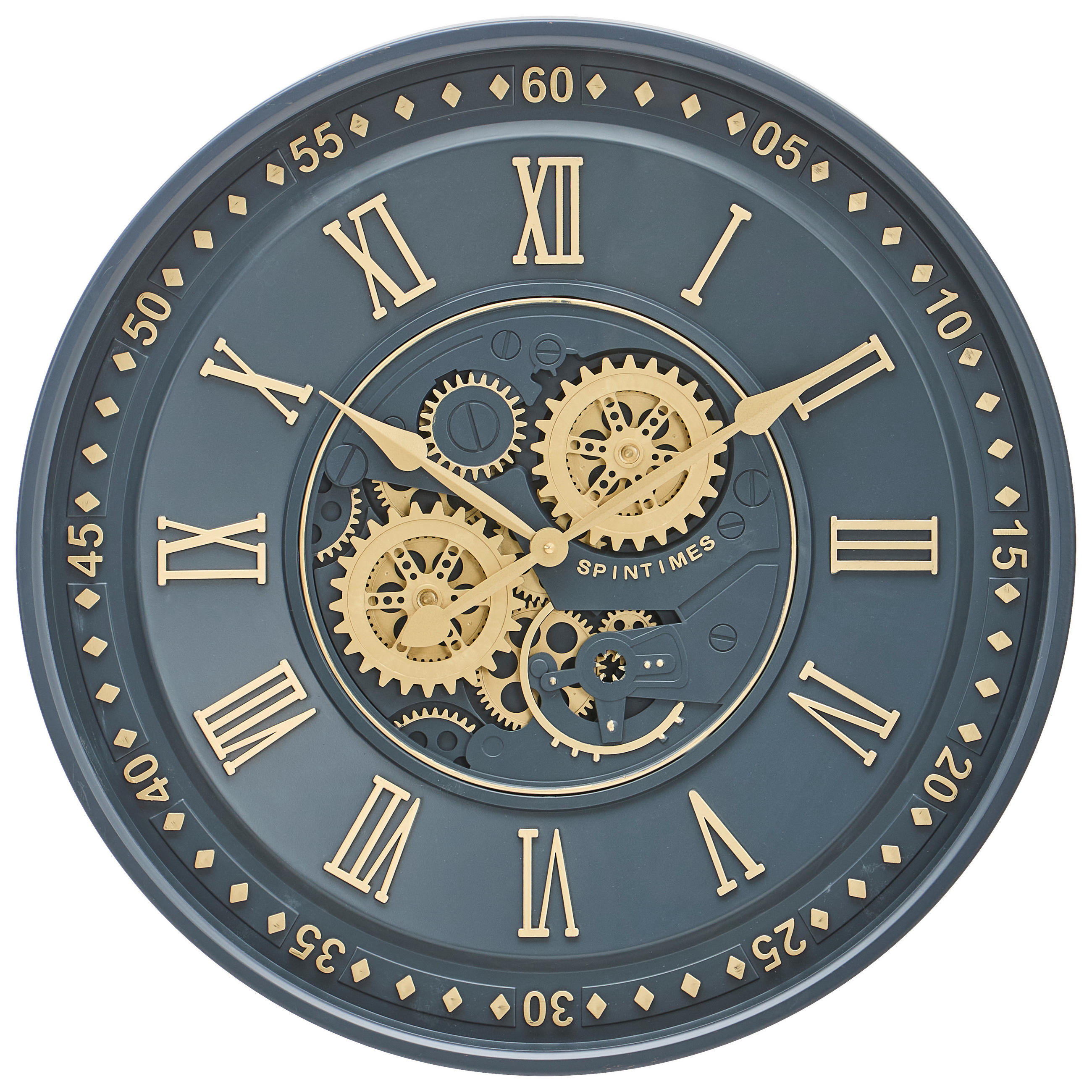 WANDUHR  Anthrazit, Goldfarben  - Anthrazit/Goldfarben, Trend, Glas/Kunststoff (59/8/59cm) - Landscape