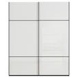 SCHWEBETÜRENSCHRANK  in Schwarz, Weiß  - Schwarz/Weiß, KONVENTIONELL, Glas/Holzwerkstoff (181/223/67cm) - Novel