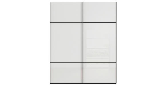 SCHWEBETÜRENSCHRANK  in Schwarz, Weiß  - Schwarz/Weiß, KONVENTIONELL, Glas/Holzwerkstoff (181/223/67cm) - Novel