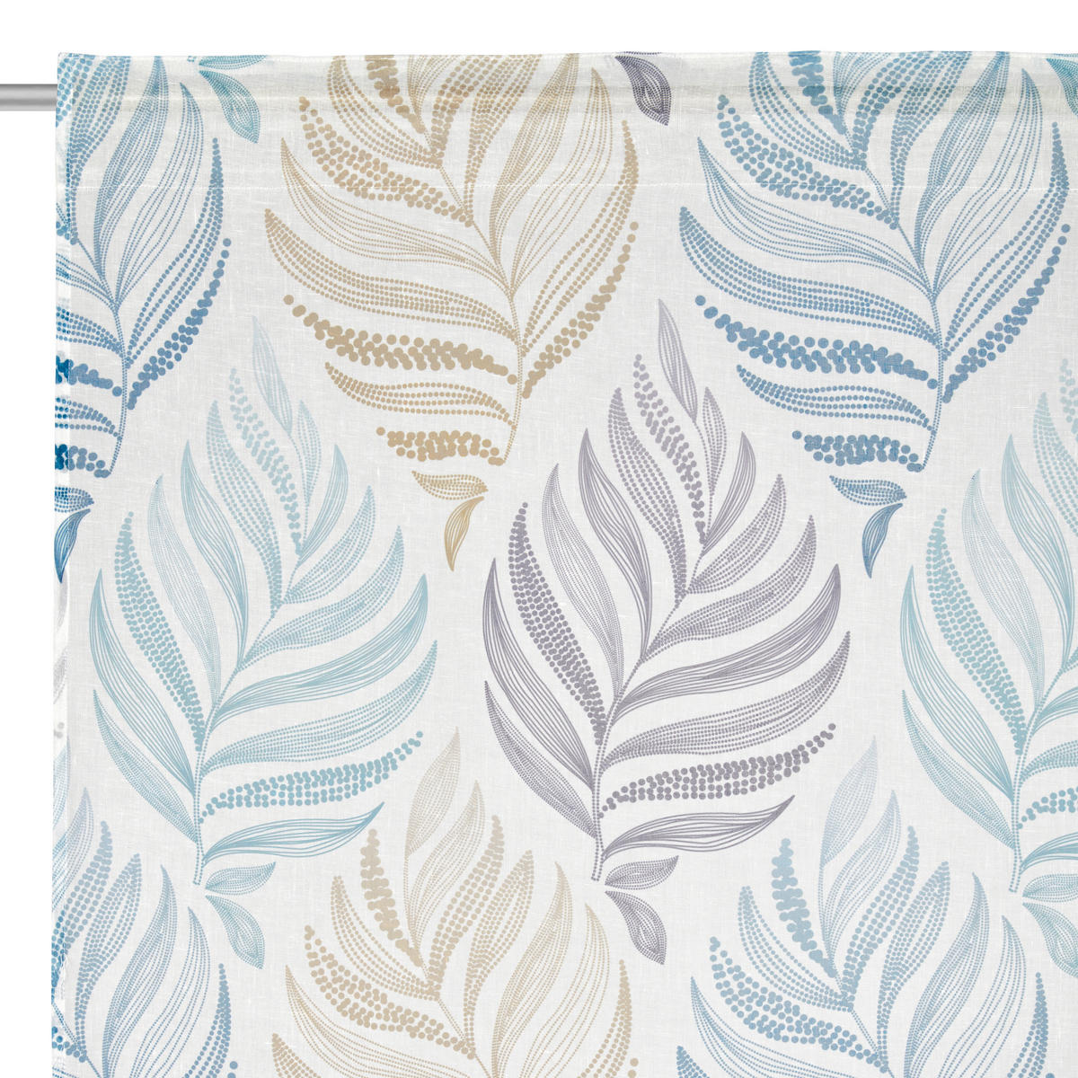 KUSOVÁ ZÁCLONA, 140/245 cm - modrá/béžová, Konventionell, textil (140/245cm) - Esposa