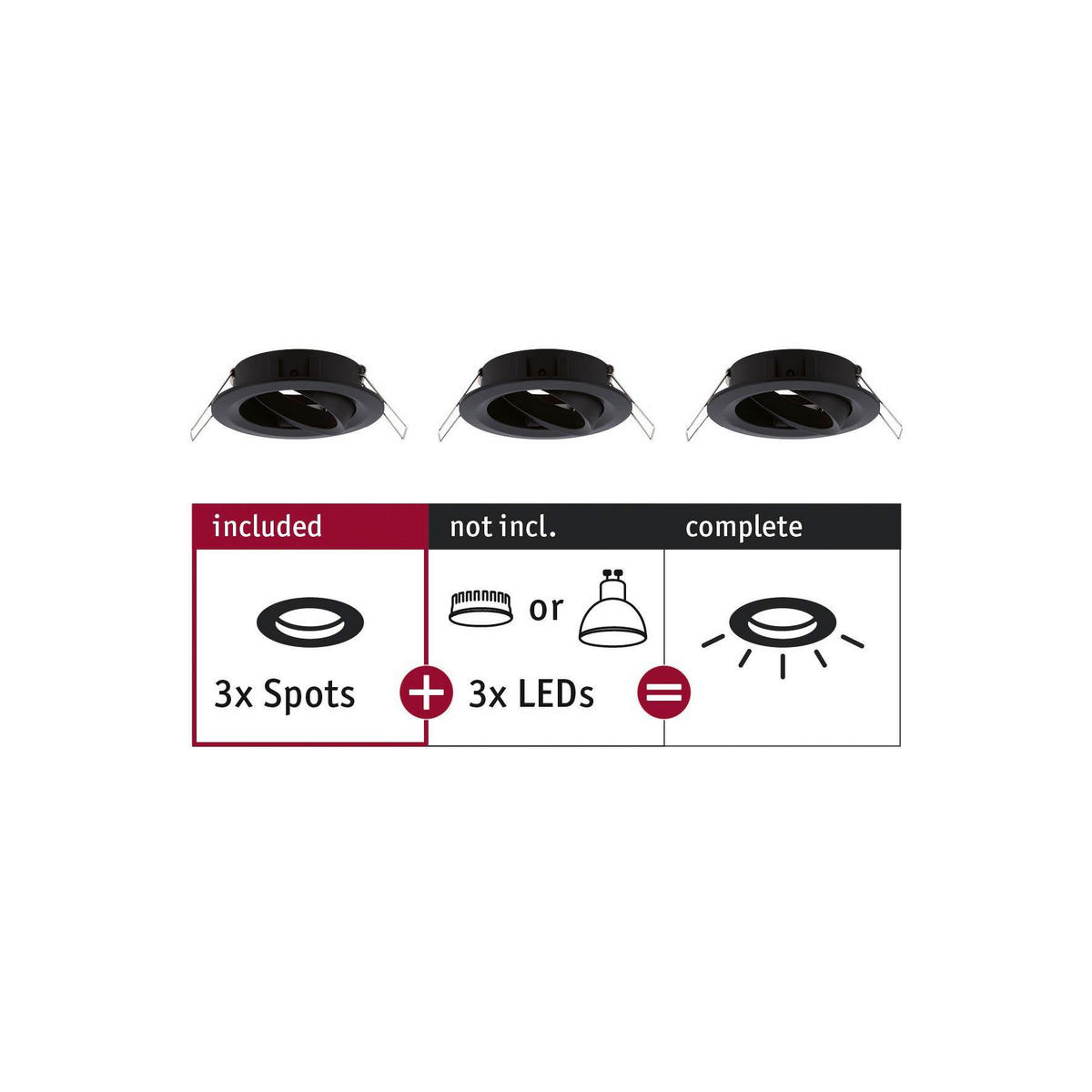 DECKENLEUCHTE 8,4 cm  - Schwarz/Alufarben, Basics, Metall (8,4cm) - Paulmann