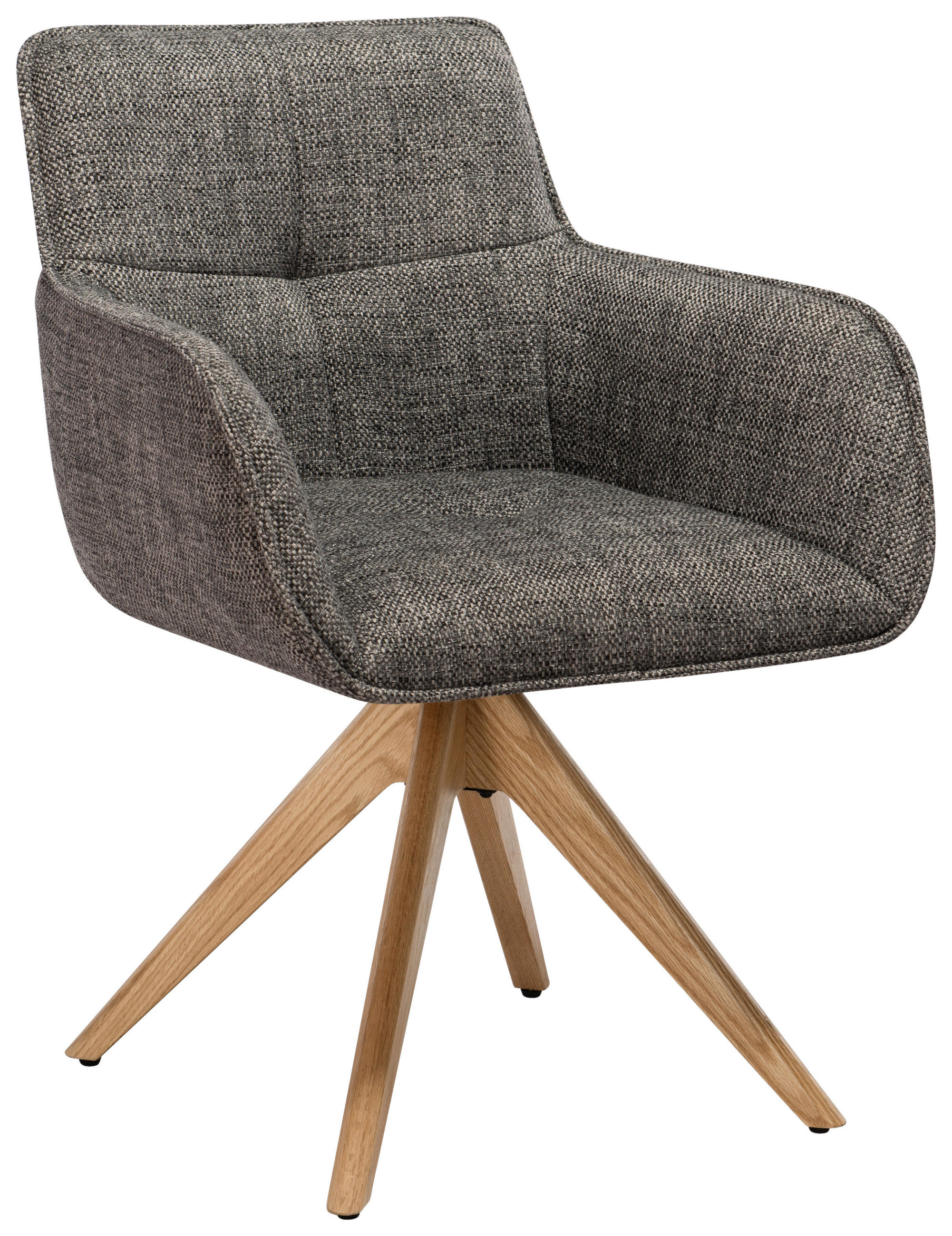 ARMLEHNSTUHL  in Mikrofaser  - Eichefarben/Grau, Design, Holz/Textil (61/87,5/61cm) - Novel