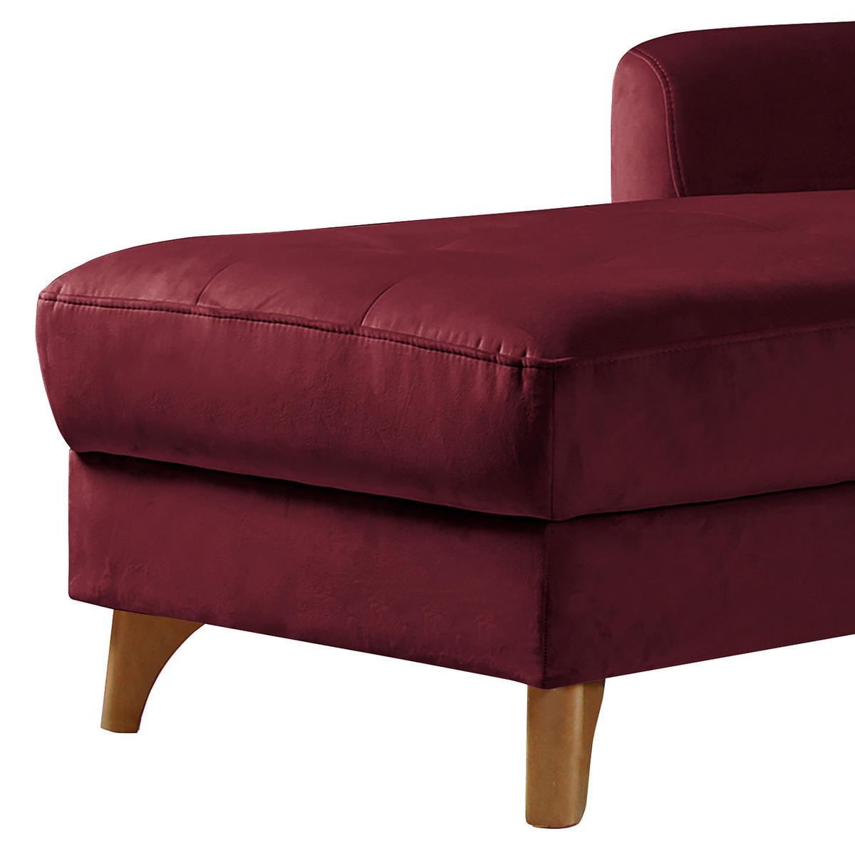 ECKSOFA Rot Samt  - Buchefarben/Rot, Design, Holz/Textil (168/238cm) - Livetastic