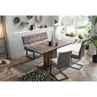 TISCHGRUPPE Grau, Eiche Artisan  - Eiche Artisan/Grau, MODERN, Textil/Metall (120 - 160/76/80cm) - MID.YOU