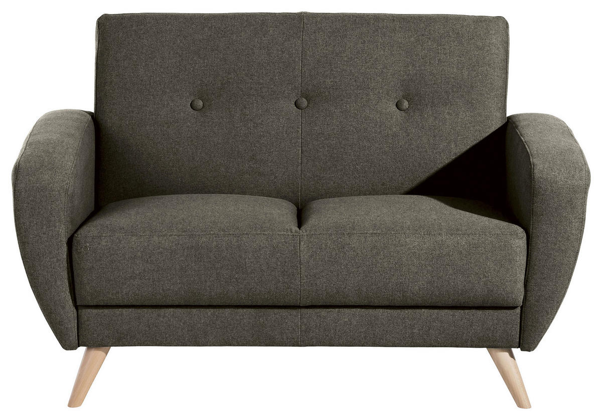 2-SITZER-SOFA Samt, Velours Graphitfarben von MAX WINZER