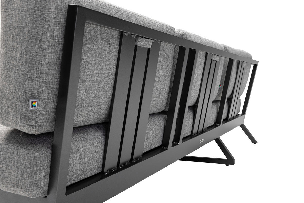 LOUNGEGARNITUR 218/218 cm Aluminium  - Anthrazit/Hellgrau, Basics, Textil/Metall (218/218cm) - Kettler
