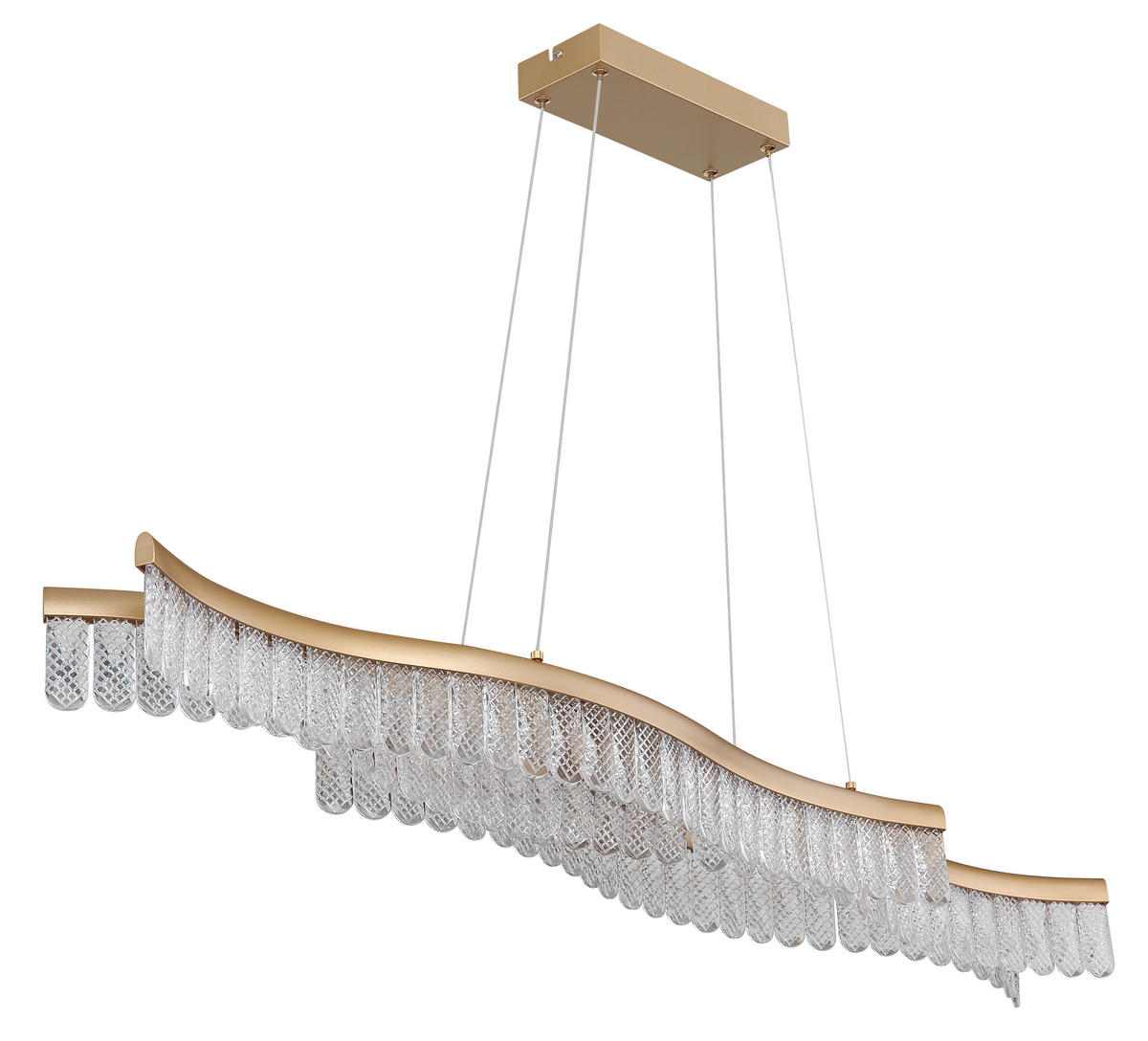 LED FÜGGŐLÁMPA 108/18/135 cm  - aranyszínű/átlátszó, Design, műanyag/fém (108/18/135cm) - Globo