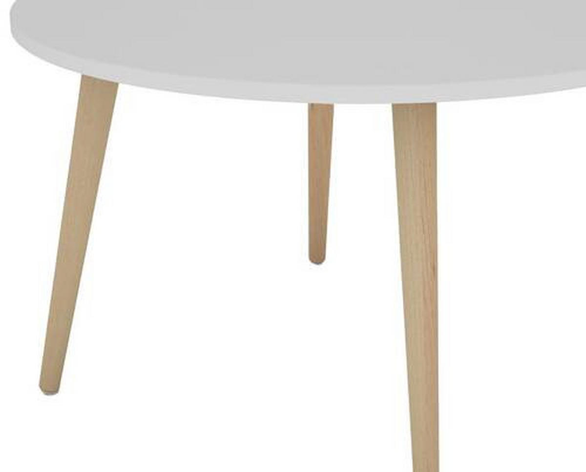 COUCHTISCH Buche massiv 80/80/46 cm rund Weiß, Eiche Artisan  - Buchefarben/Weiß, KONVENTIONELL, Holz/Holzwerkstoff (80/80/46cm) - MID.YOU