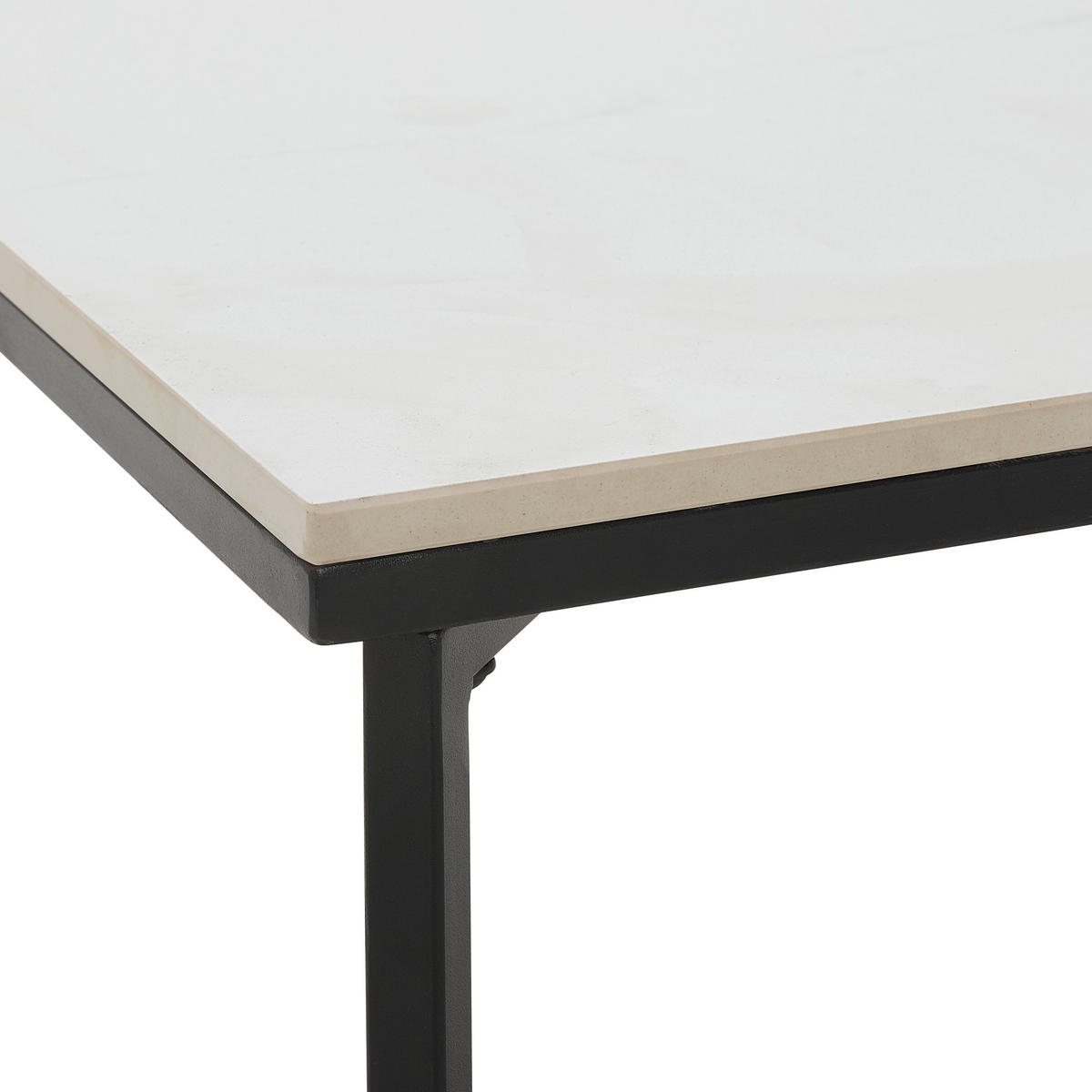 COUCHTISCH 80/45/80 cm quadratisch Schwarz, Weiß  - Schwarz/Weiß, Design, Keramik/Metall (80/45/80cm) - Livetastic