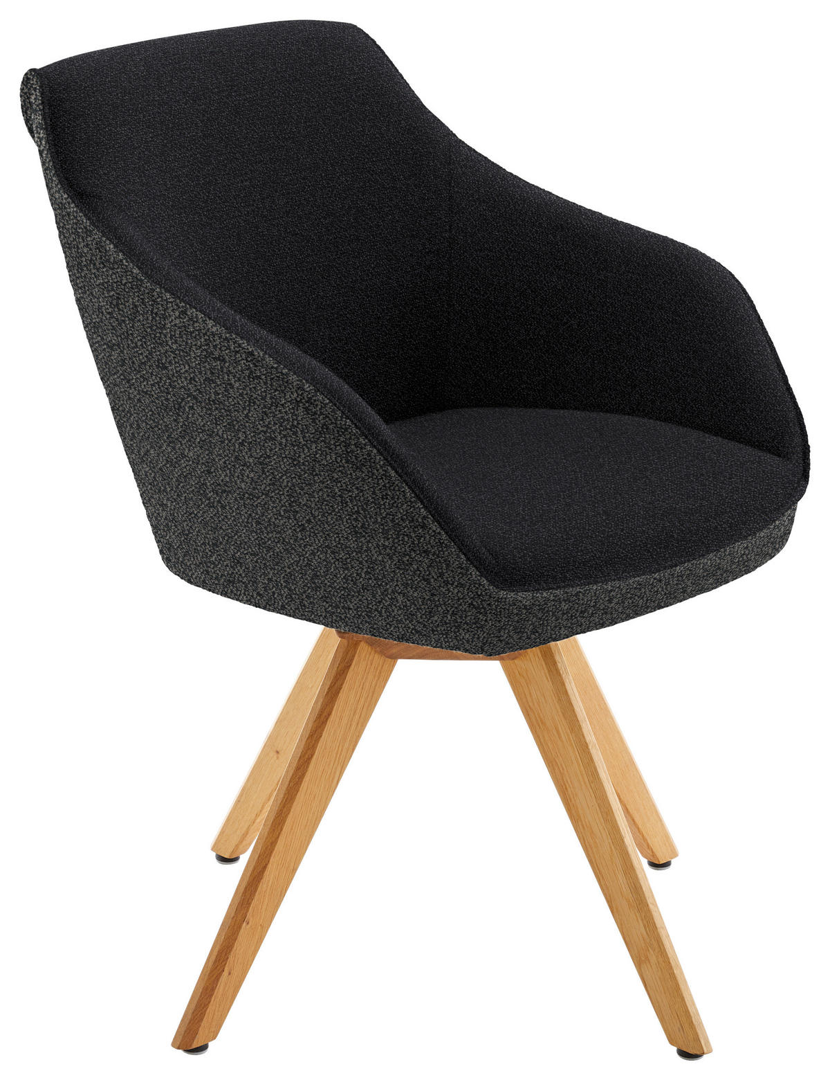 ARMLEHNSTUHL  in Flachgewebe  - Eichefarben/Anthrazit, Design, Holz/Textil (60/84/68cm) - Koinor