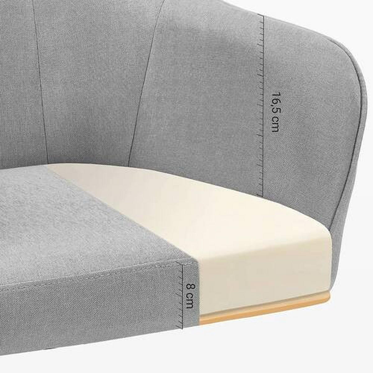DREHSTUHL Flachgewebe Hellgrau, Silberfarben  - Silberfarben/Hellgrau, Basics, Textil/Metall (65/93/69cm) - Boxxx