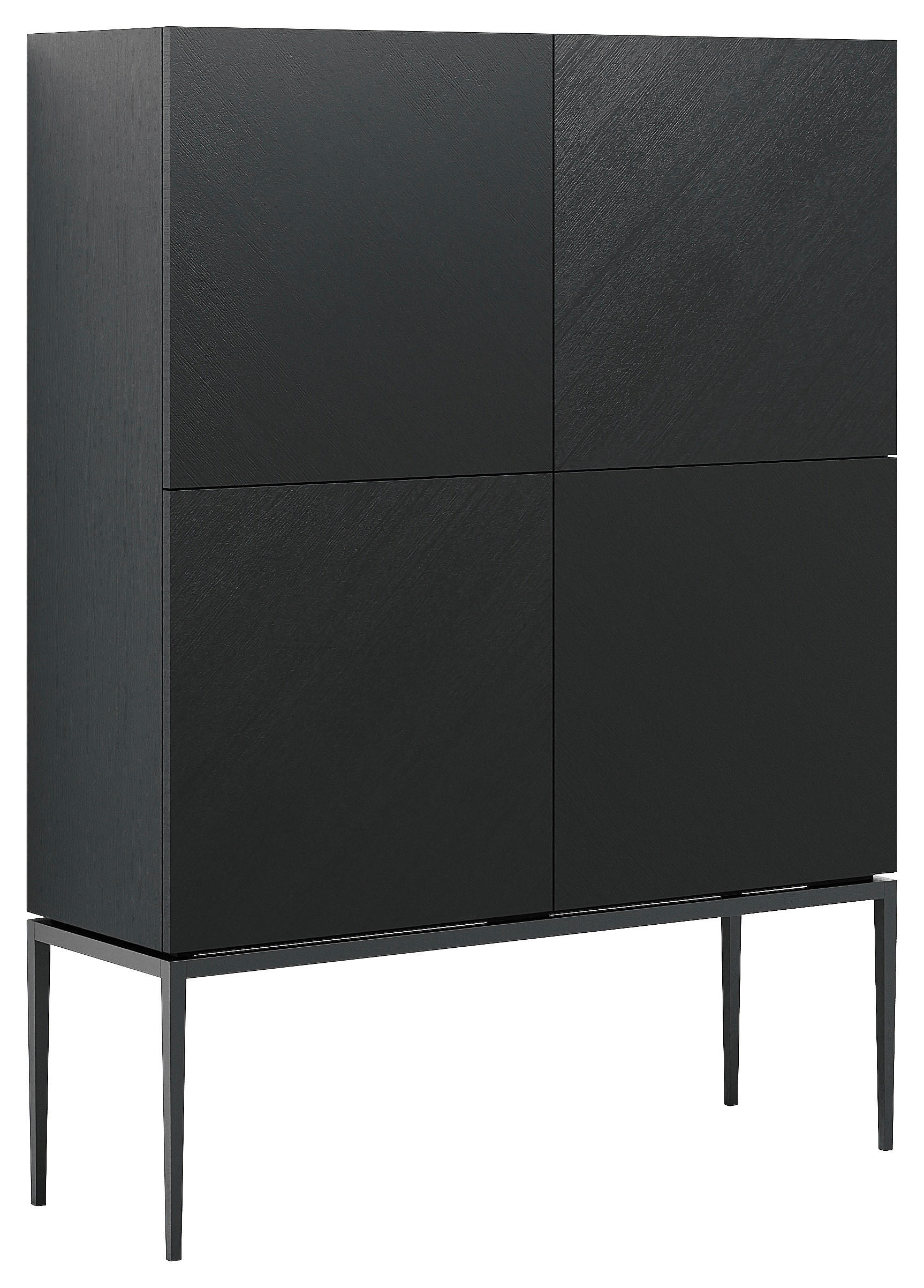 home24 VYSOKÁ KOMODA, černá, 120/160/40 cm