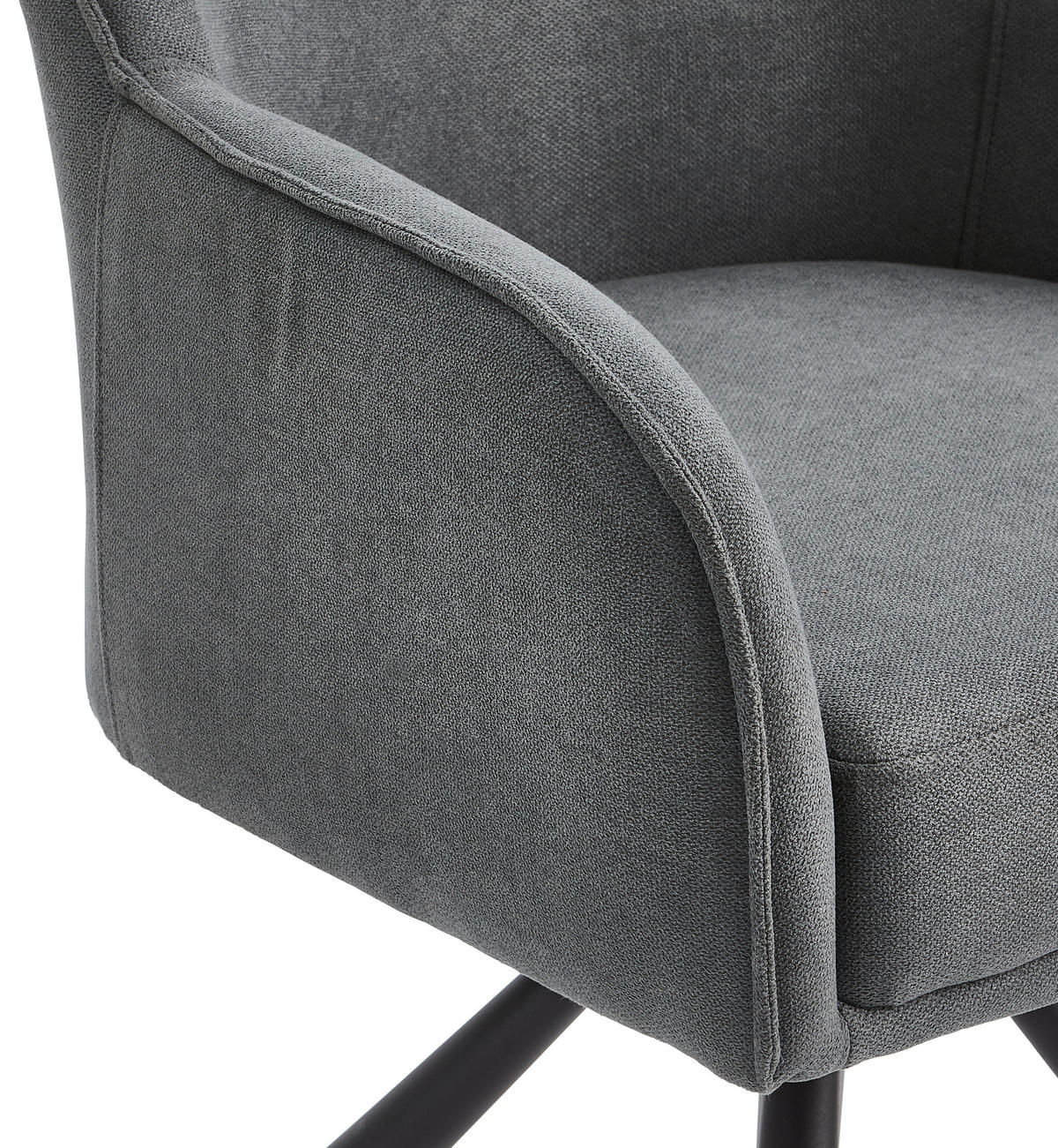 ARMLEHNSTUHL  in Eisen Webstoff  - Schwarz/Grau, MODERN, Textil/Metall (62/84/62cm) - Livetastic