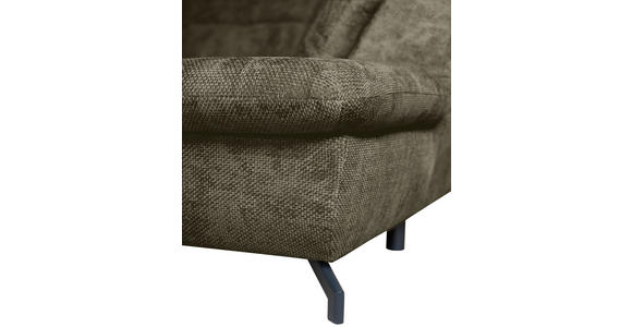 WOHNLANDSCHAFT  in Struktur Olivgrün  - Schwarz/Olivgrün, KONVENTIONELL, Textil/Metall (188/357/253cm) - Carryhome