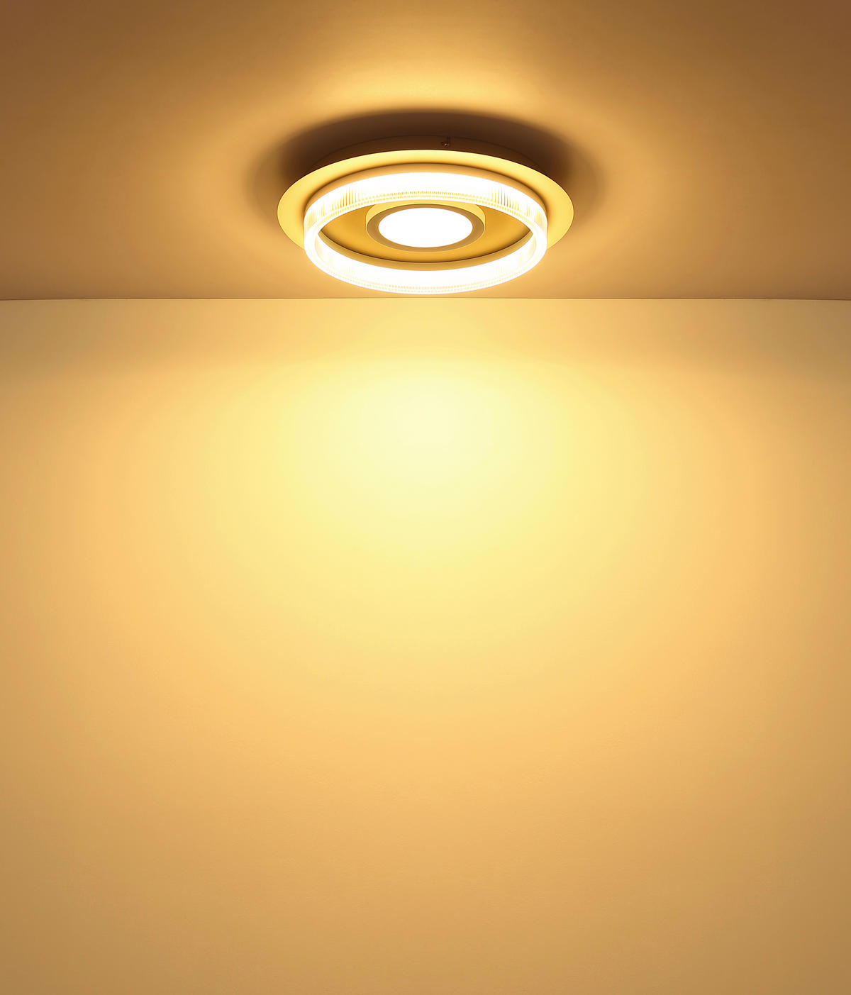 LED-DECKENLEUCHTE 40/8,5 cm   - Sandfarben/Transparent, Design, Kunststoff/Metall (40/8,5cm) - Globo