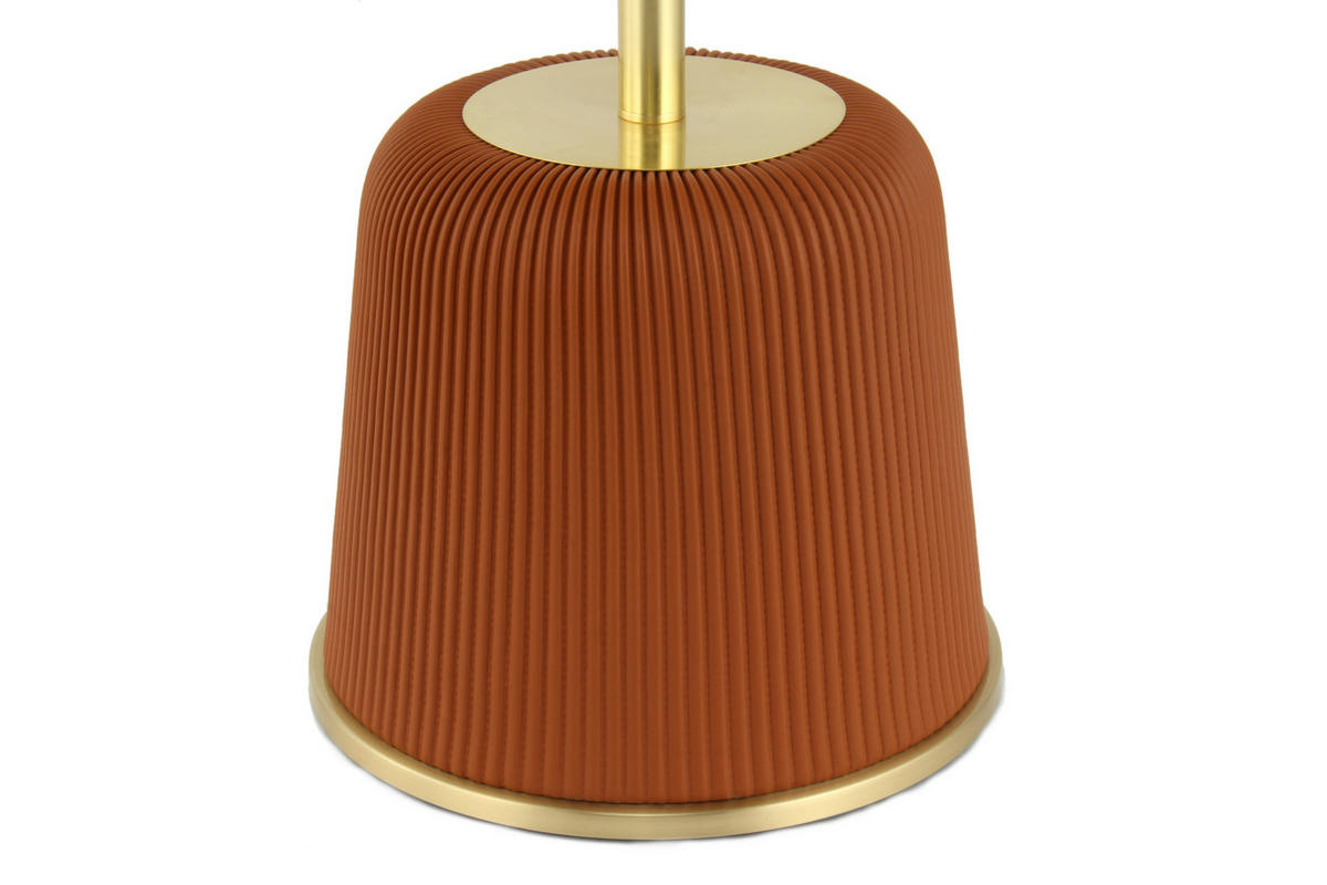 BEISTELLTISCH Cognac, Goldfarben rund  - Cognac/Goldfarben, Design, Holzwerkstoff/Textil (40/55cm) - Kayoom