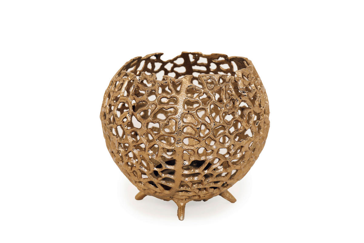 SVÍCEN NA ČAJOVOU SVÍČKU, kov - šampaňská, Basics, kov (18/18/13.5cm)