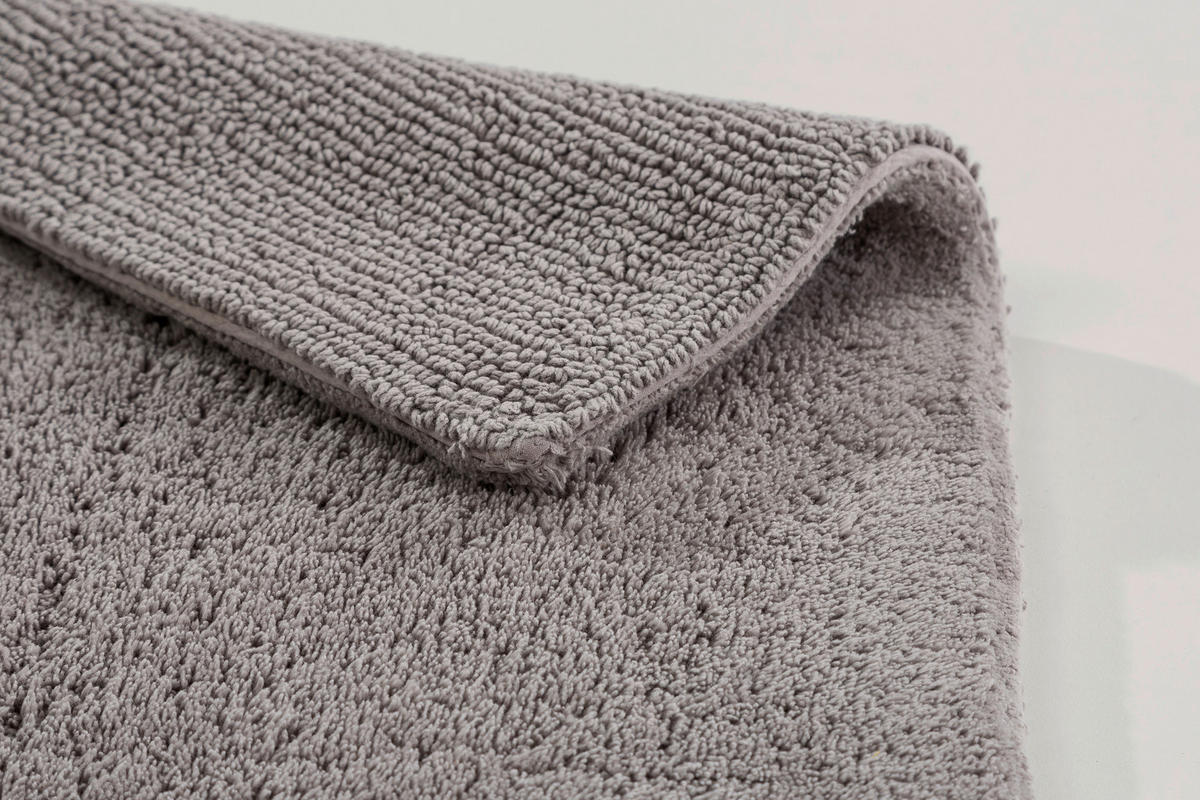 BADTEPPICH Bahamas Hellgrau 60/90 cm  - Hellgrau, Basics, Textil (60/90cm) - Schöner Wohnen