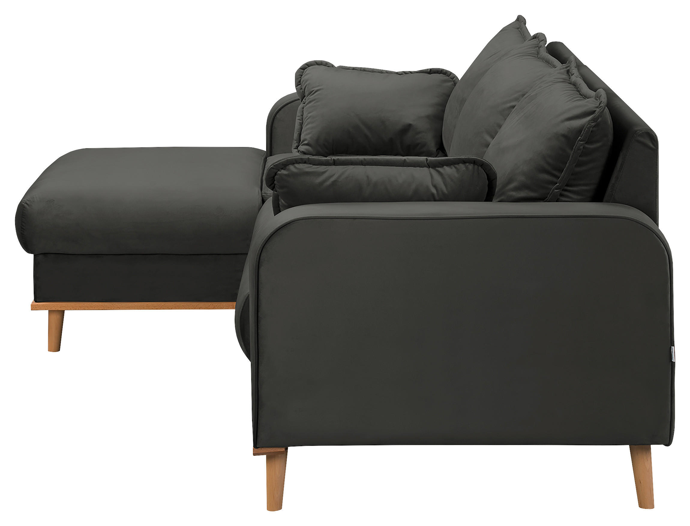 ECKSOFA in Mikrofaser Dunkelgrau 150/230 cm - Wengefarben/Dunkelgrau, Design, Holz/Textil (150/230cm) - Livetastic