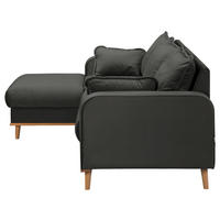 ECKSOFA in Mikrofaser Dunkelgrau  150/230 cm  - Wengefarben/Dunkelgrau, Design, Holz/Textil (150/230cm) - Livetastic